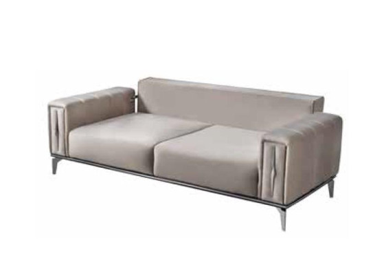 Bequemes Sofa Gepolstertes Luxussofa Moderner Stil Farbe Beige Für Wohnzimmer