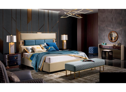 Bett Polster Design Luxus Holz Doppel Hotel Deko Betten Ehe Schlaf Zimmer