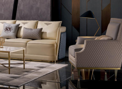 Sessel Design Couch Sofa Sitzer Leder Lounge Club Polster Luxus Ohren