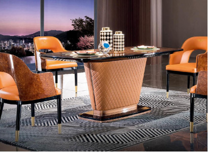Stuhl Set 4x Stühle Leder Polster Lehn Massiv Holz Esszimmer Sitz Möbel