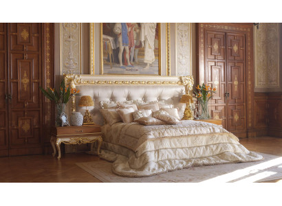 Chesterfield Bett Doppelbett Luxus Betten Poster Holz Italienische Möbel Neu