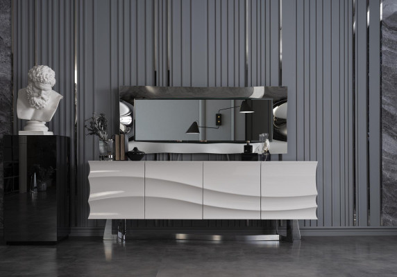 Sideboard + Spiegel Wohnzimmer Wohnmöbel Holz Schminktisch Kommode Neu