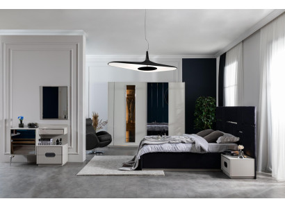 Schlafzimmer Bett 2x Nachttische Kleiderschrank 6tlg Design Möbel Luxus