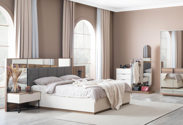 Nachttische Weiß Modern Design Möbel Luxus Elegantes Schön Schlafzimmer