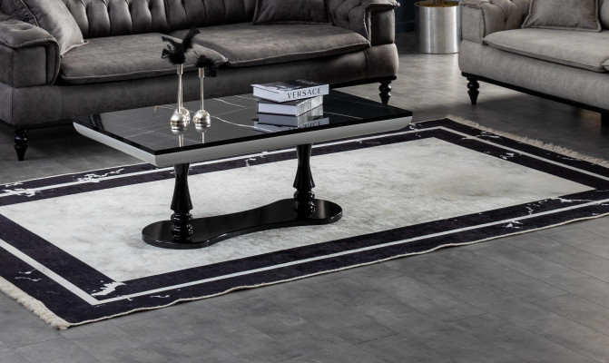 Wohnzimmer Couchtisch Luxus Design neu schwarz Modernes Material Holz