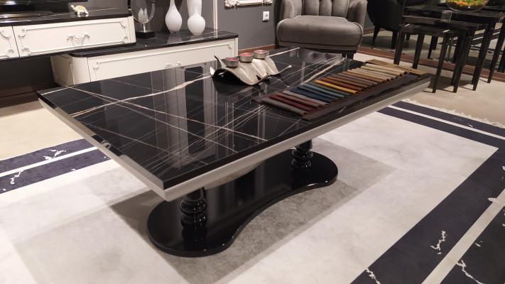 Wohnzimmer Couchtisch Luxus Design neu schwarz Modernes Material Holz