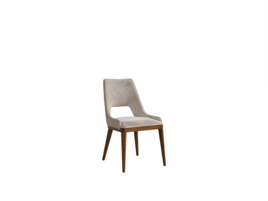 Stuhl Esszimmer Moderne Holz Luxus Stoff Design Neu Polster Beige