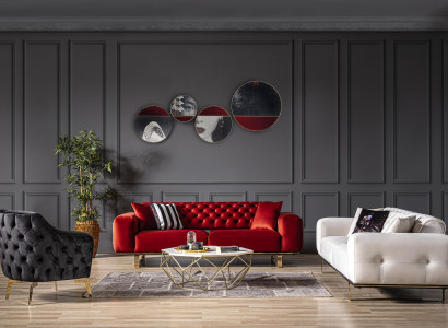 Bunte Designer Sofagarnitur Couch 3+2+1 Sitzer Couchen Chesterfield