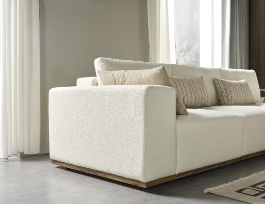 Ecksofa L Form Couchtisch Hocker Wohnlandschaft Wohnzimmer Polster 3tlg