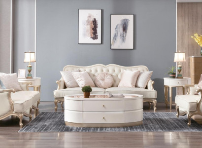 Wohnzimmer Sofagarnitur 3+2+1 Sitzer Set Polster Couchen Stoff Design