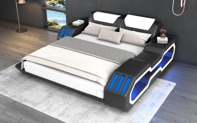 Luxus Led Betten Beleuchtetes Schlafzimmer Bett Lederbett 180x200 Möbel