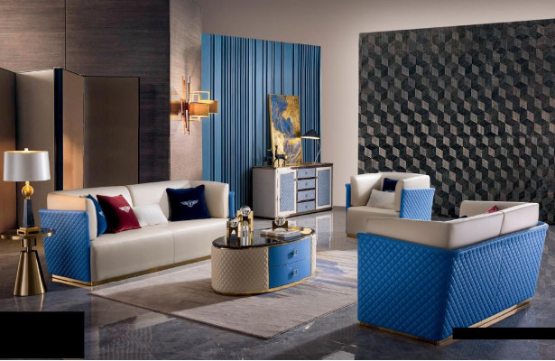 Komplett Set Sofagarnitur 3+2+1 Sitzer Couchtisch Design Wohnlandschaft