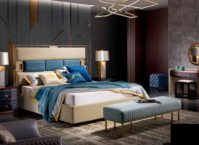 Bett Nachttisch Schminktisch 6 tlg.Schlafzimmer Design Modern Luxus