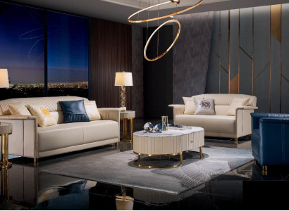 Sofagarnitur Sofa Polster Sitzer Ledersofa Couch Wohnlandschaft Garnitur
