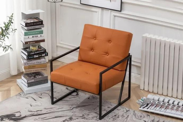  Wohnzimmer Sessel Orange Neue luxuriöse Metallbeine Textilpolsterung