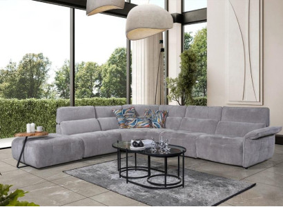  Stilvolles Graues Ecksofa L-Form Wohnzimmer Designer Couch Luxus Sofas
