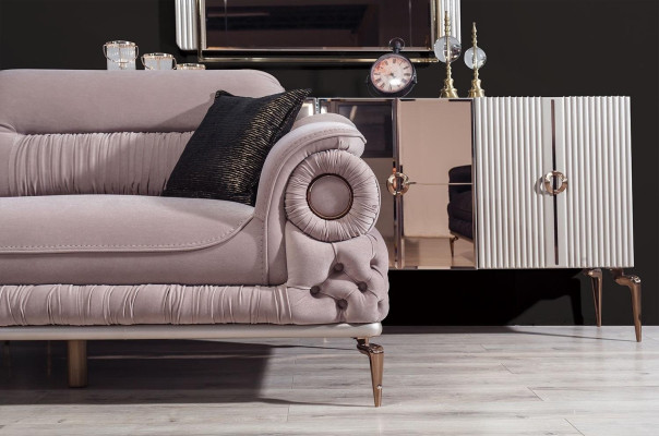 Stilvoller 3-Sitzer Wohnzimmer Rosa Luxus Couchen Polster Sitzmöbel Neu