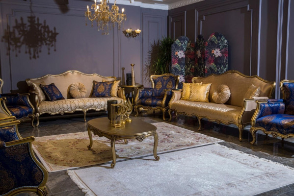 Klassische Sofagarnitur 3+3+1+1 Sitzer Luxus Garnitur Sofa Sessel Set 4tlg