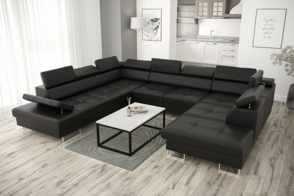 Wohnlandschaften Ecksofa Couch Textil Leder Polster Sitz Ecke Sofa U Form Sofas