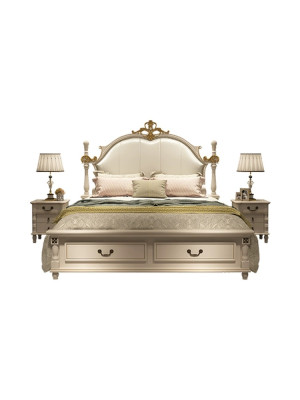 Luxus Bett Polster Design Doppel Hotel Betten Königliches Barock Holz Möbel Neu