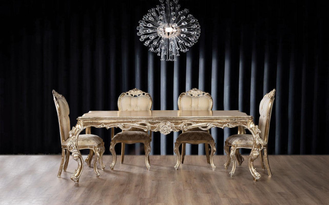 Elegantes Art-déco-Esszimmer Set Designer Esstisch mit Stühlen