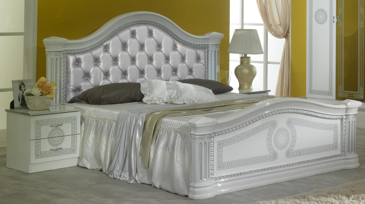 Klasse Schlafzimmer Set 3tlg Bett Doppelbett Betten 2x Nachttisch Chesterfield