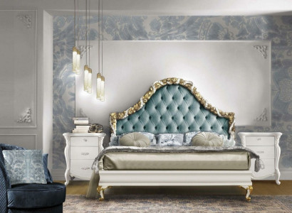 3 tlg. Schlafzimmer Set Bett 2x Nachttisch Konsole Hotel Betten Doppel Polster
