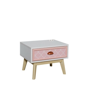 Kinderzimmer Luxus Bett Nachttisch Rosa Set Möbel Design 2tlg. Konsole