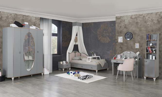 Komplett Jugendzimmer Kinderzimmer Set Schreibtisch Buecherregal Neu