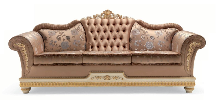 Luxus Dreisitzer Sofa 3 Sitzer Stoff Sofas Design Barock Wohnzimmer