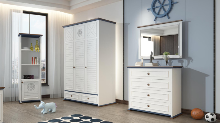 Luxus Jugendzimmer Set Bett Nachttisch Kleiderschrank Möbel 5tlg. Neu
