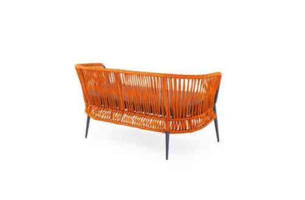 Orange Garten Sitzmöbel Sofagarnitur Zweisitzer Sessel Couchtisch Set