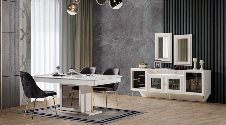 Sideboard mit Spiegel Holz Massiv Schubladen Wohnzimmer Sideboards
