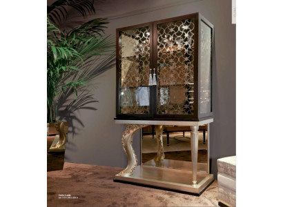Hausbar Barschrank Bar Weinregal Weinschrank Schrank Vitrine Gold
