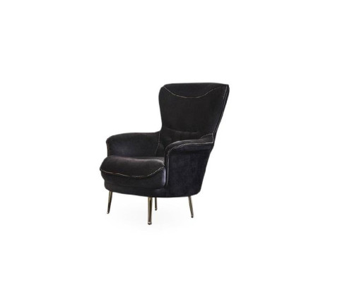 Design Sessel Textil  Wohnzimmer Schwarz Einsitzer Luxus Sessel Polster