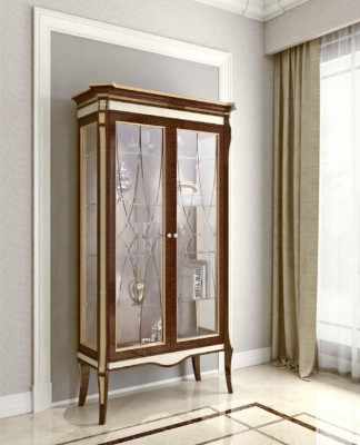 Luxuriös Vitrine braun Farbe Stilvoll Italienische Möbel Klassische stil
