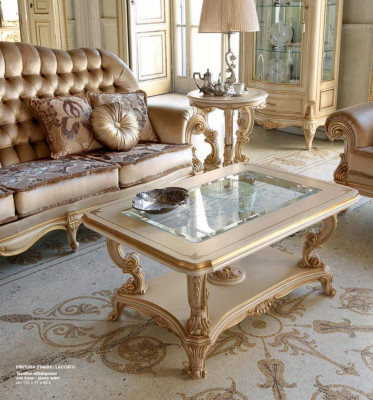 Couchtisch Beistelltisch Tisch Wohnzimmer Möbel Beige Holz Tische Design Luxus