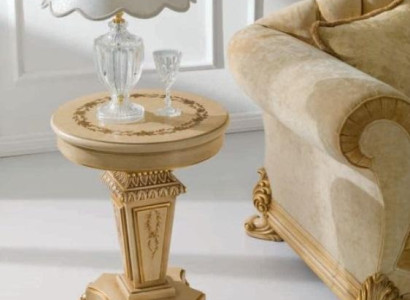 Beistelltisch Couchtisch Rund Tisch Wohnzimmer Möbel Beige 
