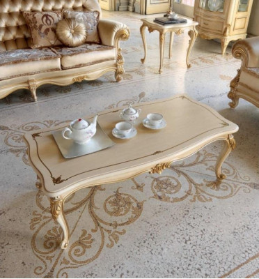 Couchtisch Beistelltisch Tisch Wohnzimmer Möbel Beige Holz Tische Design Luxus