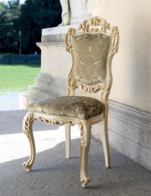 Klassischer Stuhl Luxus Esszimmer Sessel Sitzer Stühle Stoff Beige