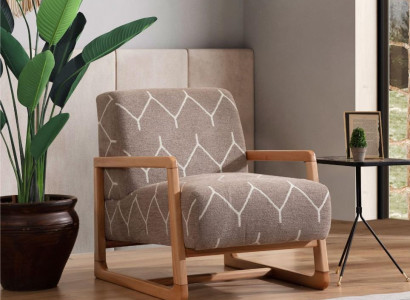 Brauner Sessel Moderner Wohnzimmer Einsitzer Armlehnen Relaxsessel 
