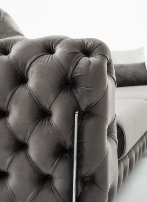 Grau Chesterfield Polstersofa Sofa Ecksofa Garnitur Polster Luxus Ecke Sofas Neu