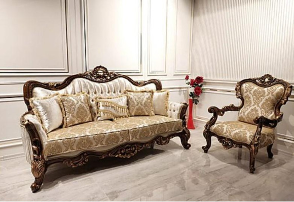 Klassische Sofagarnitur Wohnzimmer Sofa Couch Möbel einrichtung 3+1 Sitz