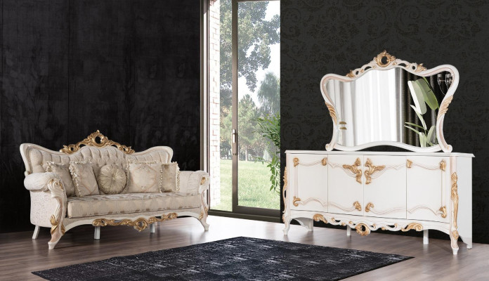 Klassische Couch Wohnzimmer Sofagarnitur Möbel einrichtung 3+1 Sitz Sofa