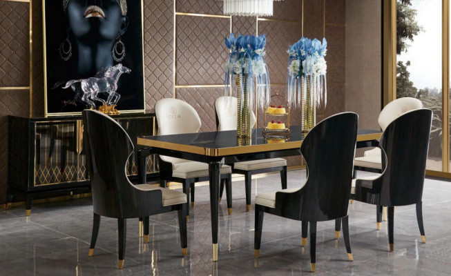 Design Ess Zimmer Stuhl Set Metall Tische Sessel 4x Stühle Tisch Garnitur 4tlg.