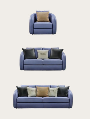 Luxus Wohnzimmer Möbel Sofagarnitur Ledersofa Couch Polster Set Design
