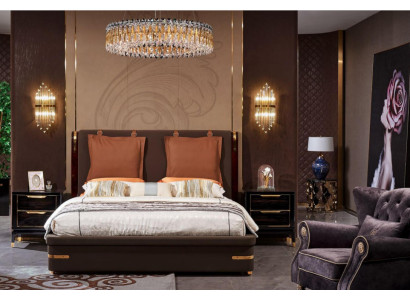 Bett Polster Design Luxus Metall Doppel Betten Ehe Schlaf Zimmer Leder