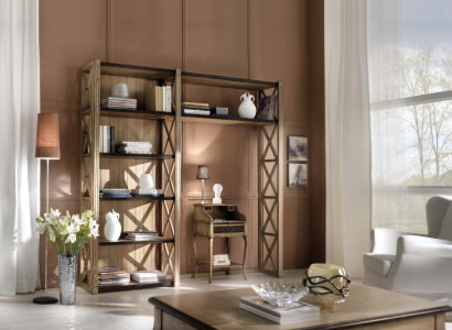 Bücherschrank Tisch Regal Schrank 2tlg Büro Einrichtung Massiv Holz Schreibtisch