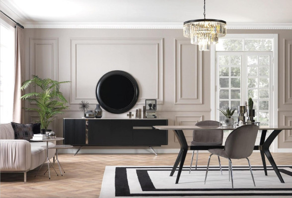 Ess Esszimmer Set Tisch 4x Stühle Set Garnitur Polster Designer 5tlg