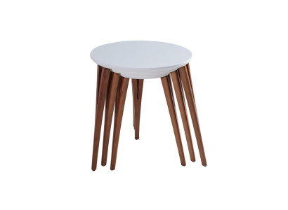 Beistelltische Blumenständer Holztische Set Tisch Couchtisch Beistelltisch 3tlg.